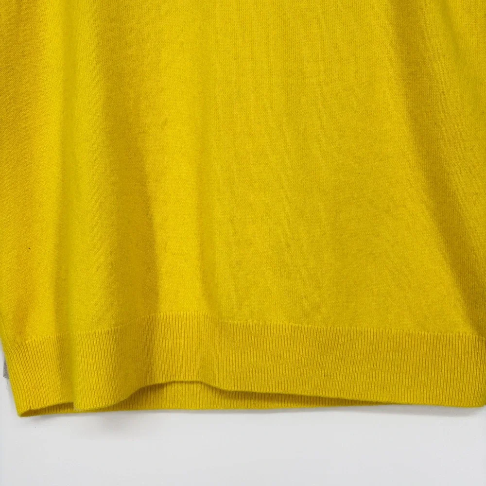 Talbots Womens‎ Dandelion Yellow 100% Cashmere Sleeveless V-Neck Sweater Vest L